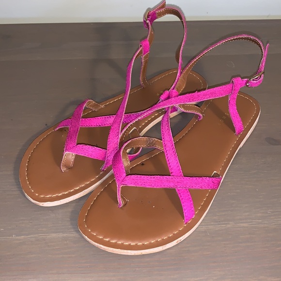 Topshop Fuchsia Calf Hair Leather Sandals - Women’s Size 40 - Picture 6 of 8